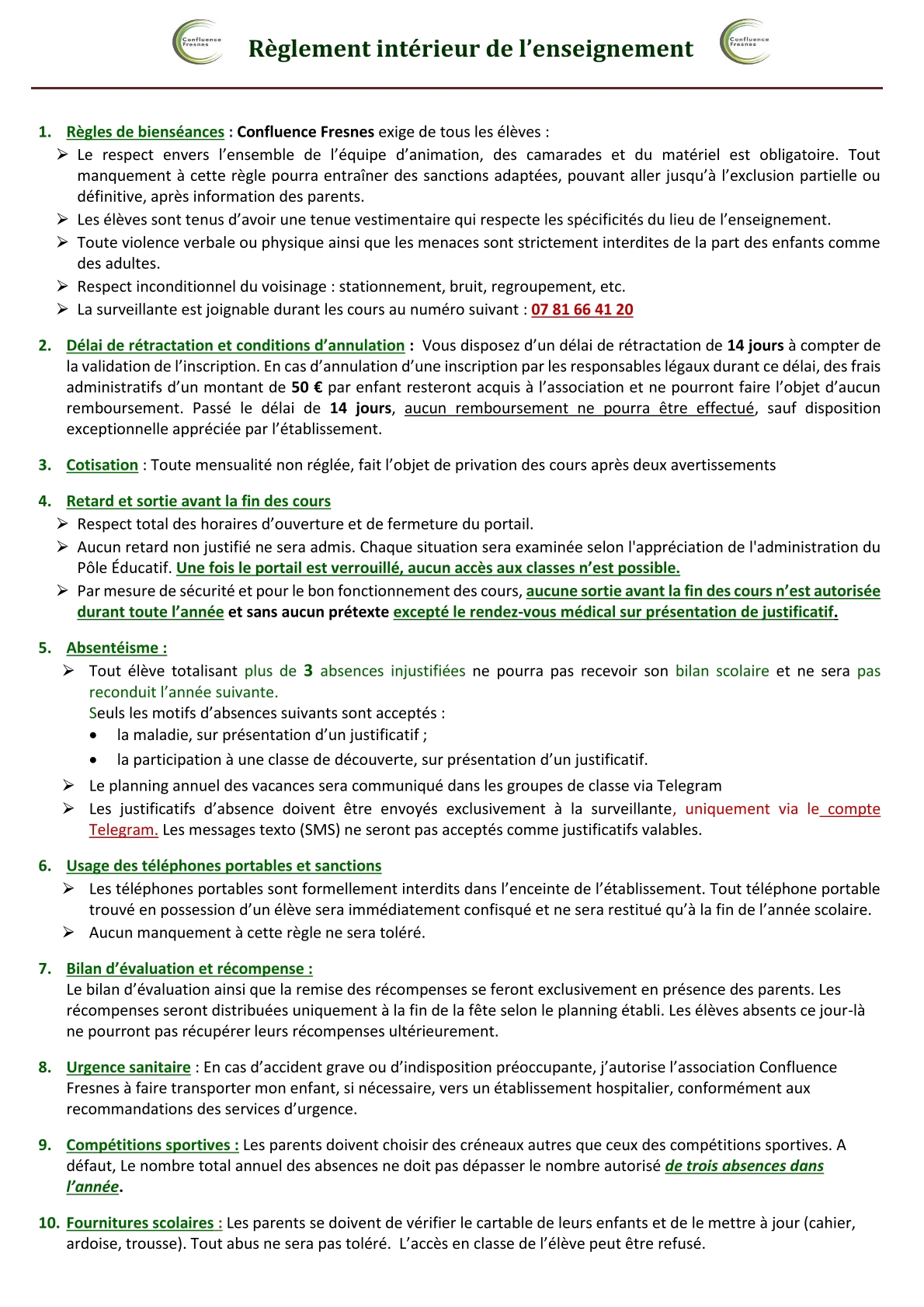 Règlement Intérieur - page 1