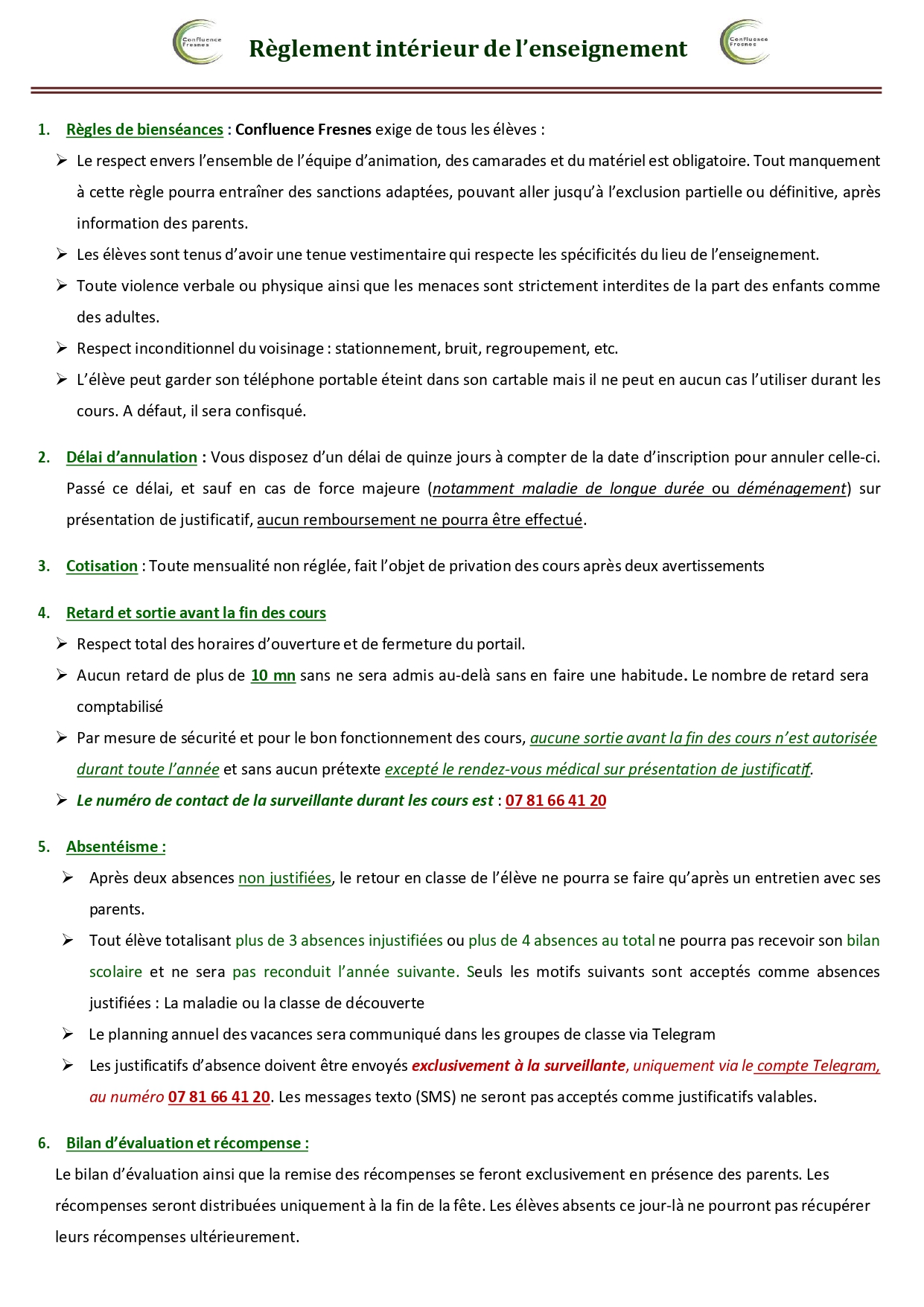 Règlement Intérieur - page 1